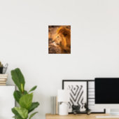 Lion Painting Golden King Art Poster (Home Office)
