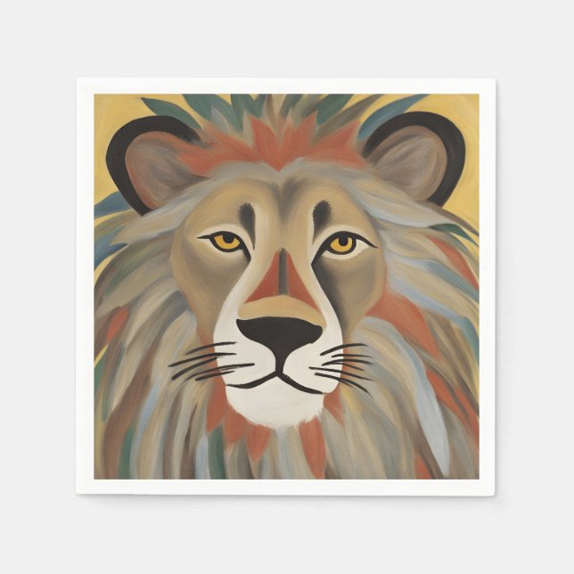 Lion Painting Napkins (Front)