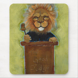 Lion painting original art judge legal law lawyers mouse pad