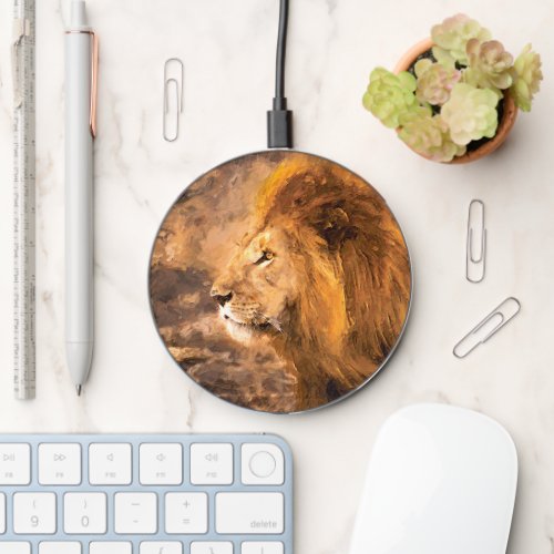 Lion Painting Wireless Charger