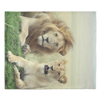 Lion Pair CA King Duvet (zipper on the SIDE)