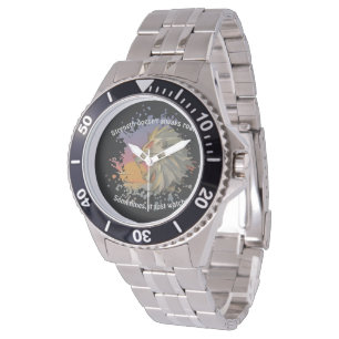 Lion Papercut Stainless Steel Watch