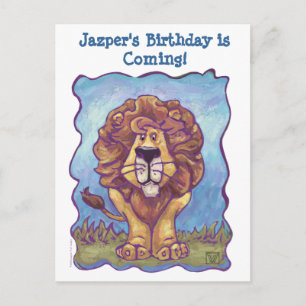 Lion Party Center Announcement Postcard