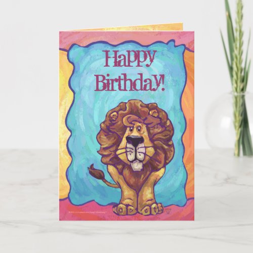 Lion Party Center Card