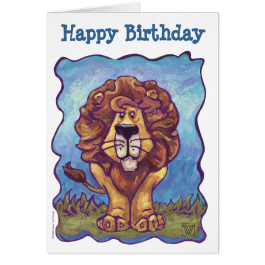 Lion Party Center Cards (Front)