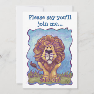 Lion Party Center Invitation