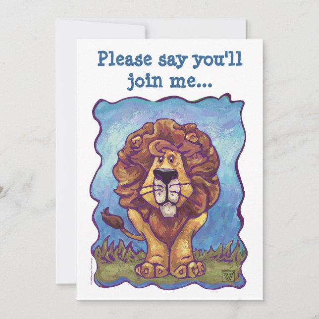 Lion Party Center Invitation (Front)