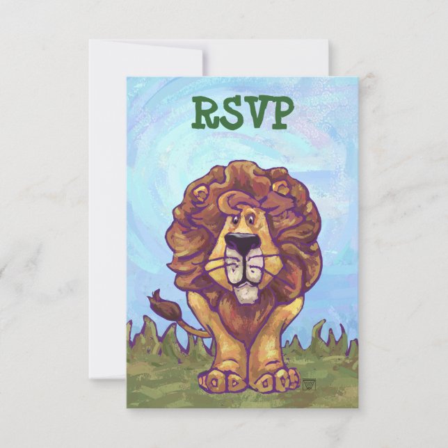 Lion Party Center RSVP Card (Front)