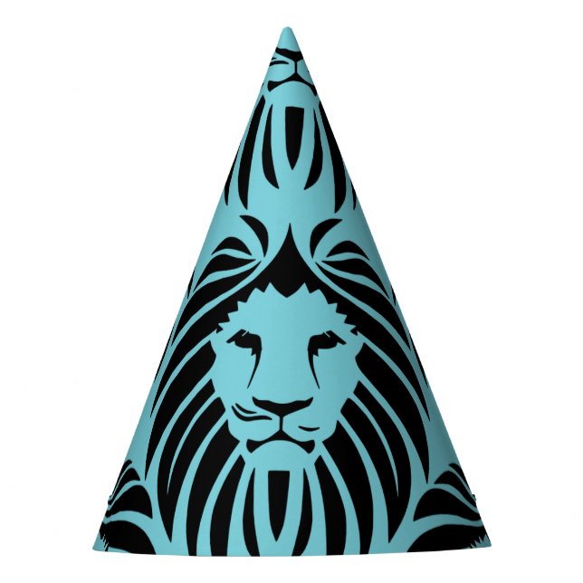 Lion Party Hat-Turquoise Party Hat (Front)