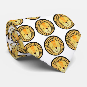Lion pattern neck tie
