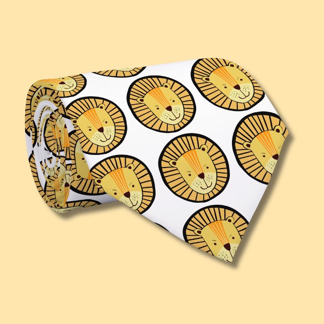 Lion pattern neck tie (Lion pattern tie)