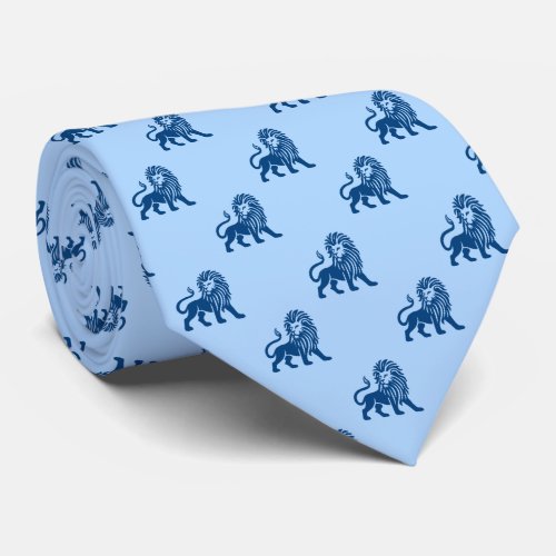 Lion Pattern _ Shades of Shibori Blue Neck Tie