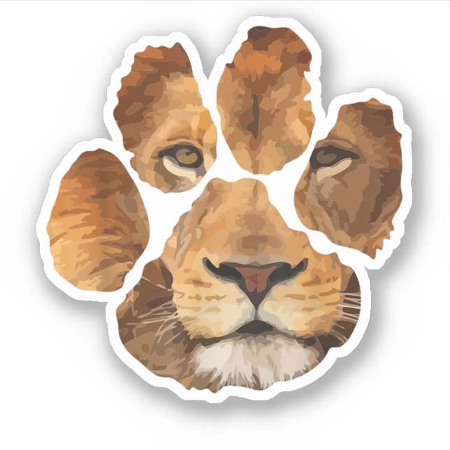 Lion Paw Print Animal Sticker (Front)
