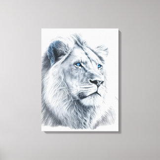 Lion - Pencil Drawing Canvas Print