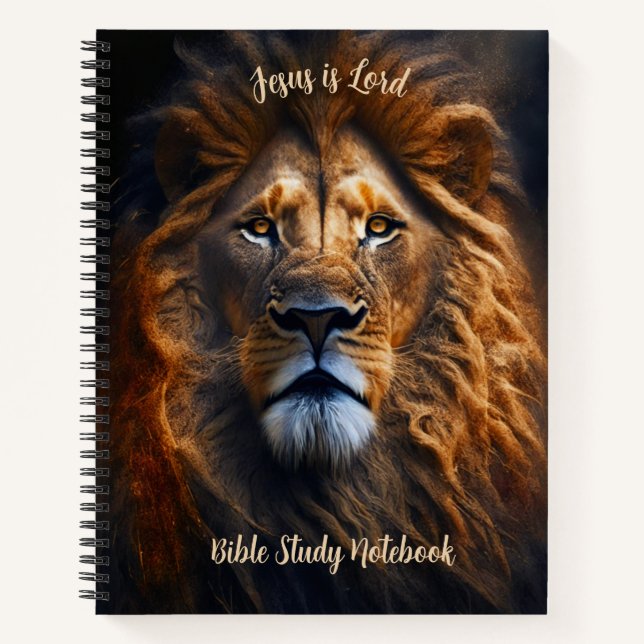 Lion Personalized Notebook Jesus Is Lord (Front)