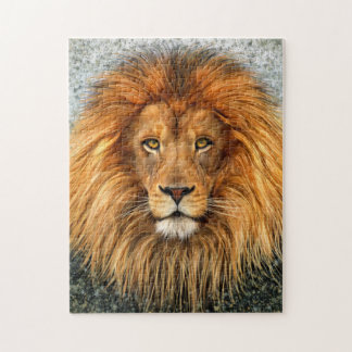 Lion Photograph Paint Art Design Jigsaw Puzzle