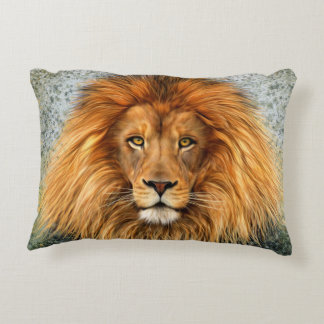 Lion Photograph Paint Art image Accent Pillow