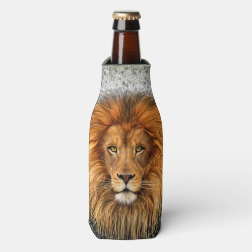 Lion Photograph Paint Art image Bottle Cooler