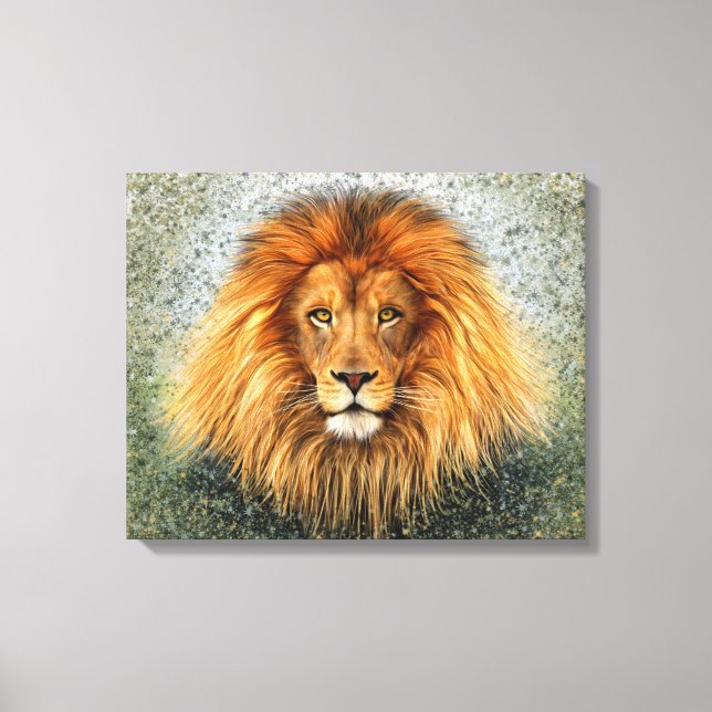 Lion Photograph Paint Art image Canvas Print (Front)