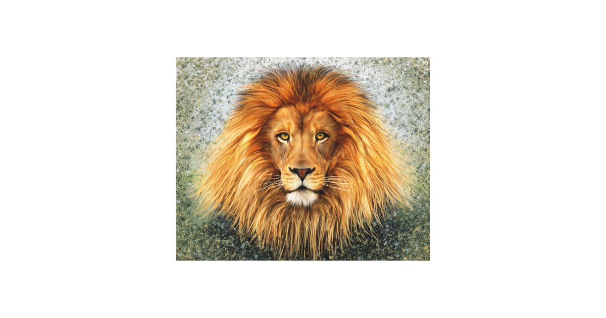 Lion Photograph Paint Art Image Canvas Print Zazzle Com