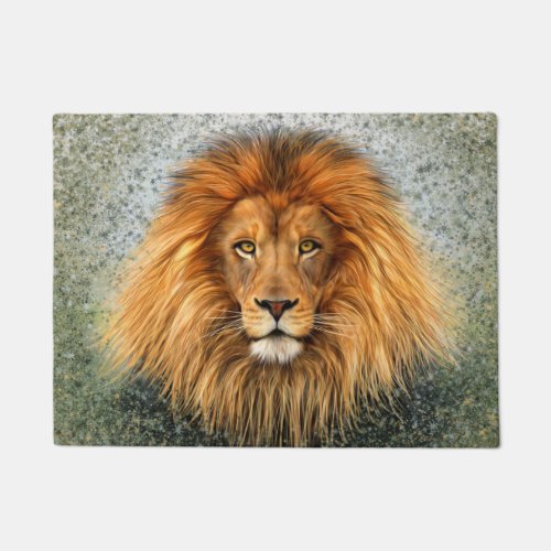 Lion Photograph Paint Art image Doormat
