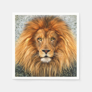 Lion Photograph Paint Art image Paper Napkins