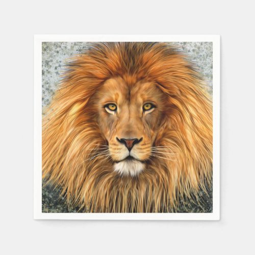 Lion Photograph Paint Art image Paper Napkins