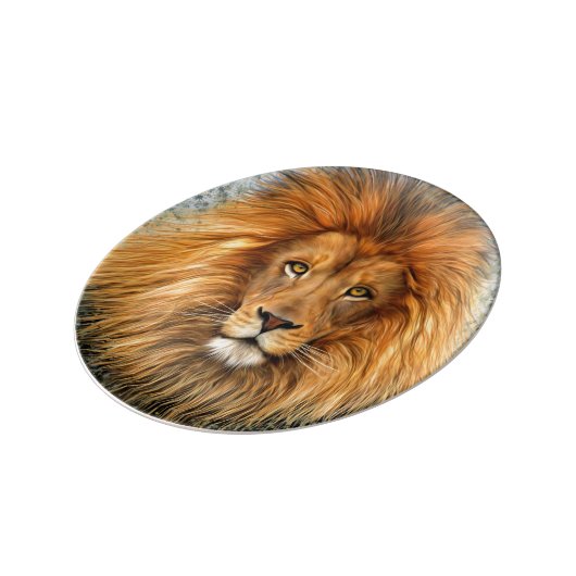 Lion Photograph Paint Art image Plate (Side)