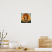 Lion Photograph Paint Art image Poster (Kitchen)