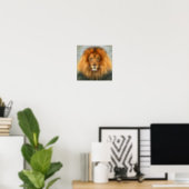 Lion Photograph Paint Art image Poster (Home Office)