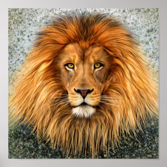 Lion Photograph Paint Art Image Poster 