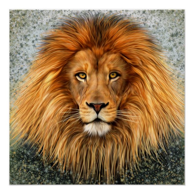 Lion Photograph Paint Art image Poster (Front)
