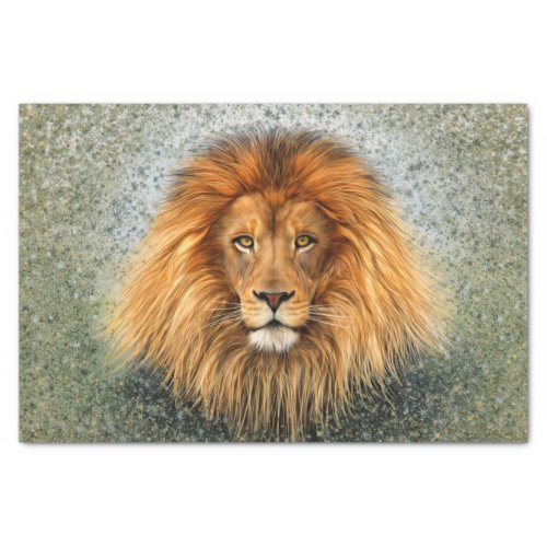 Lion Photograph Paint Art image Tissue Paper