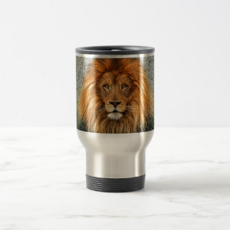 Lion Photograph Paint Art image Travel Mug