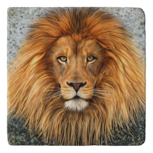 Lion Photograph Paint Art image Trivet