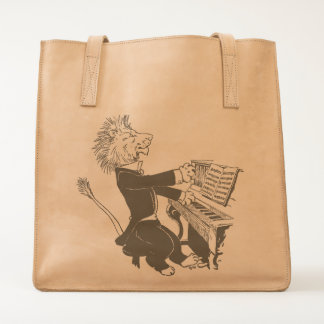 Lion Pianist Antique Louis Wain Illustration Tote