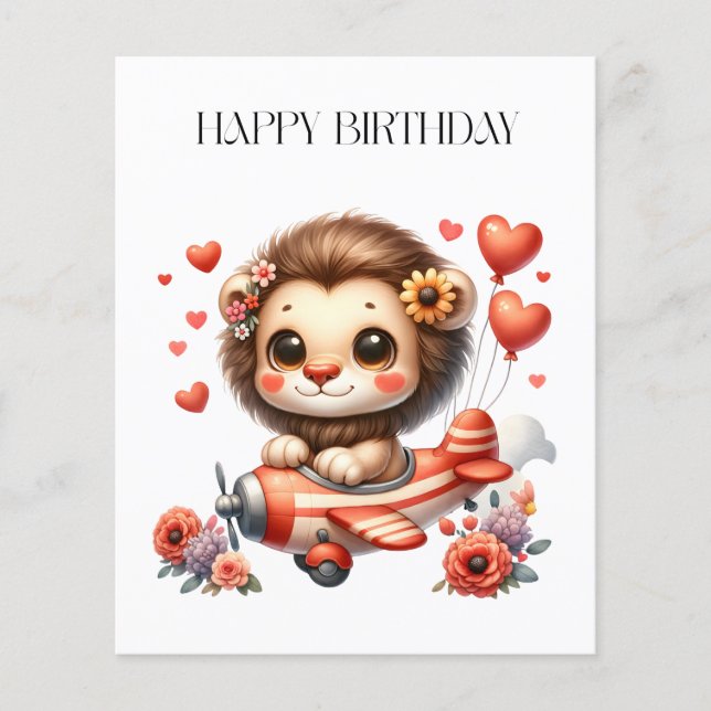 Lion Pilot Birthday Flyer (Front)