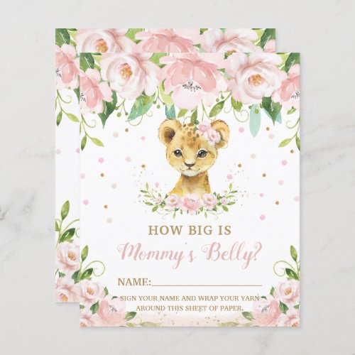 Lion Pink Floral How Big is Mommys Belly Game