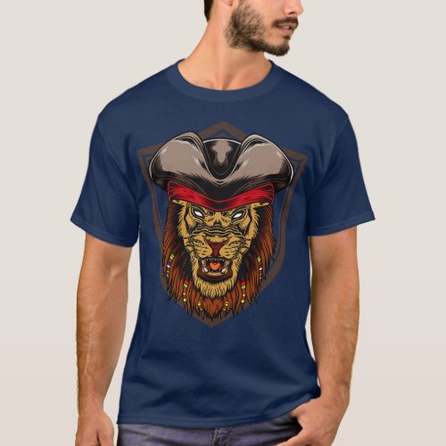 Lion Pirate Head T_Shirt