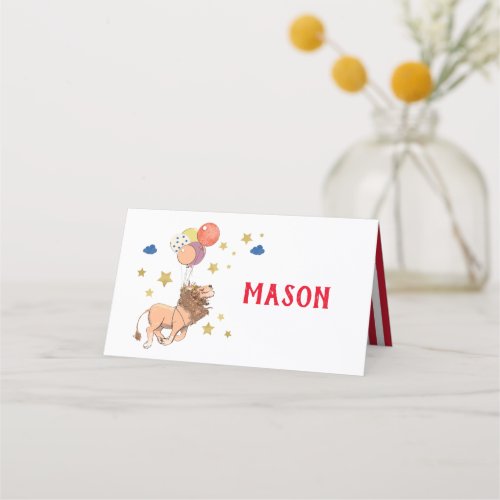 Lion place cards Circus party Place Card
