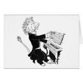 Lion Playing Piano Antique Louis Wain Drawing (Front Horizontal)