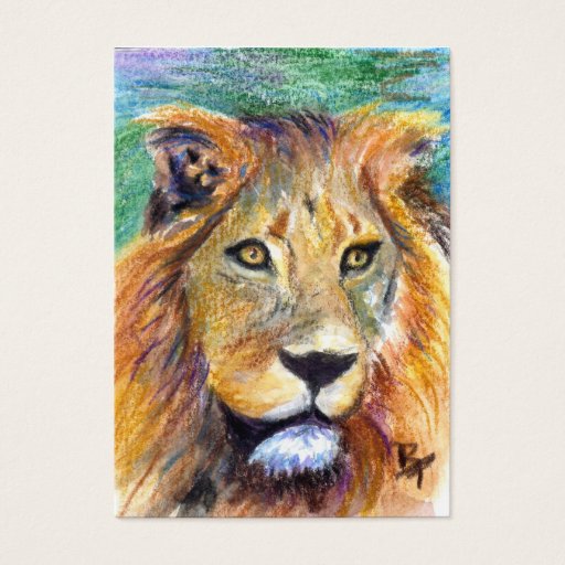 Customizable Lion Portrait ACEO Artcard Business Cards