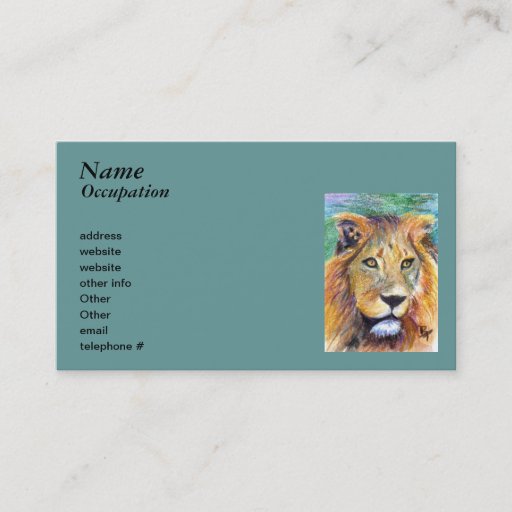 Customizable Lion Portrait aceo Business Cards
