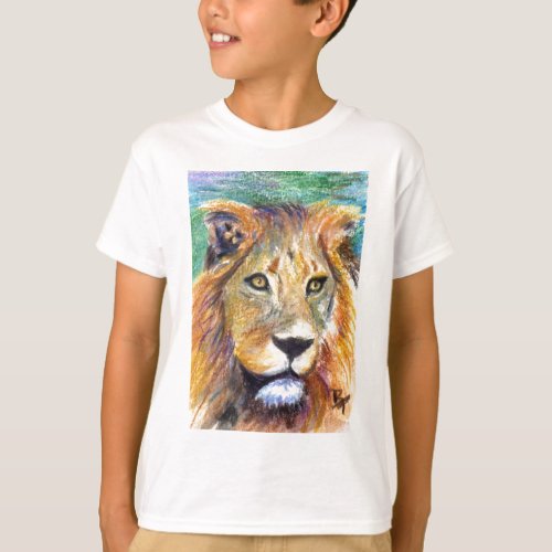 Lion Portrait ACEO Kids Tshirt