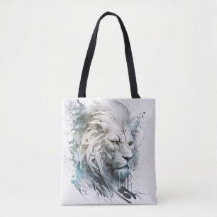 Lion Portrait Animal Painting Wildlife Outdoors  Tote Bag