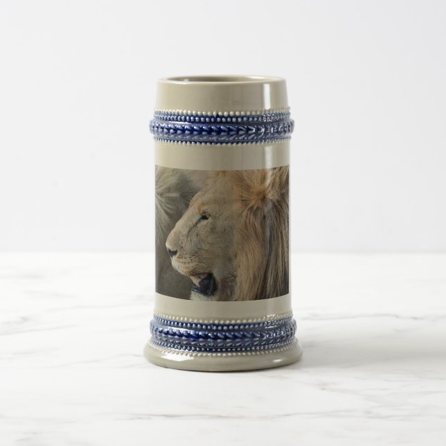 Lion Portrait Beer Stein (Center)