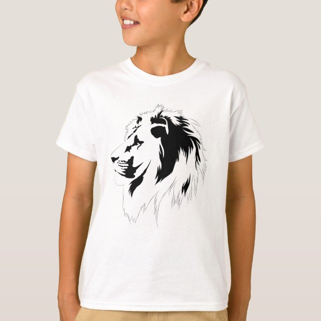 Lion Portrait (black)  T-Shirt (Front)