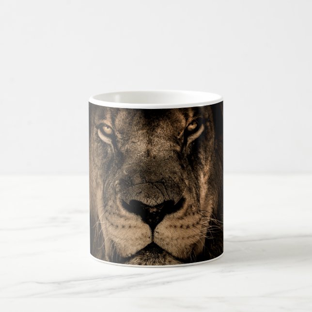 Lion Portrait Close Up Coffee Mug (Center)