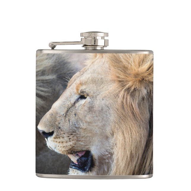 Lion Portrait Flask (Front)
