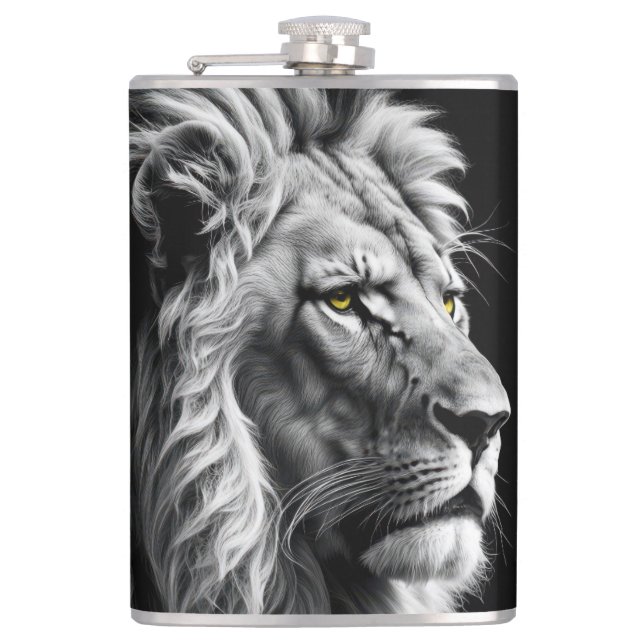 Lion Portrait Flask (Front)